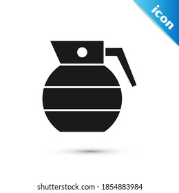 Grey Hand grenade icon isolated on white background. Bomb explosion.  Vector