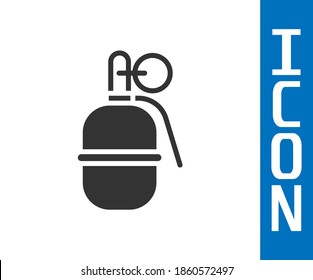 Grey Hand grenade icon isolated on white background. Bomb explosion.  Vector