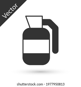 Grey Hand grenade icon isolated on white background. Bomb explosion.  Vector