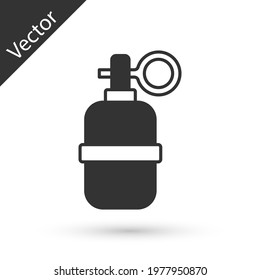 Grey Hand grenade icon isolated on white background. Bomb explosion.  Vector