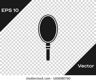 Grey Hand mirror icon isolated on transparent background.  Vector Illustration