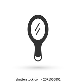 Grey Hand mirror icon isolated on white background.  Vector