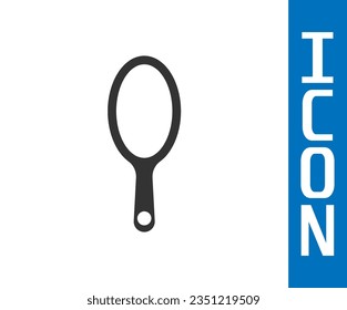 Grey Hand mirror icon isolated on white background.  Vector