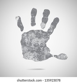 Grey hand Print icon on white background. vector illustration