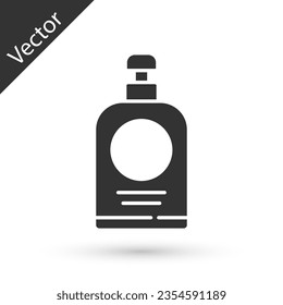 Grey Hand sanitizer bottle icon isolated on white background. Disinfection concept. Washing gel. Alcohol bottle for hygiene.  Vector Illustration