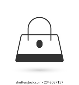 Grey Handbag icon isolated on white background. Female handbag sign. Glamour casual baggage symbol.  Vector