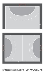 Grey handball field. vector illustration