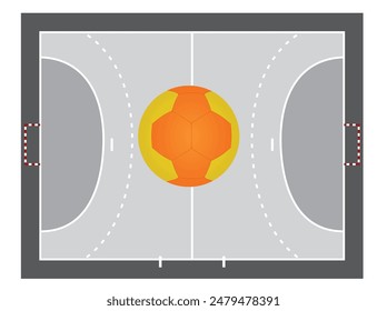 Grey handball field. vector illustration