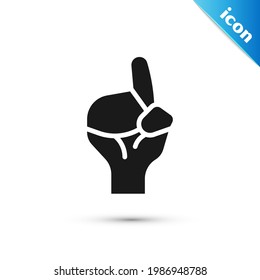 Grey Hands in praying position icon isolated on white background. Praying hand islam muslim religion spirituality religious.  Vector