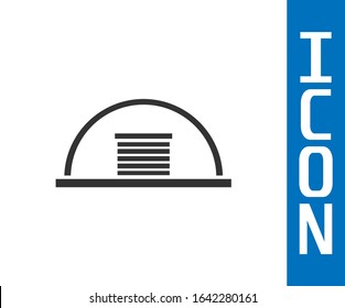 Grey Hangar icon isolated on white background.  Vector Illustration