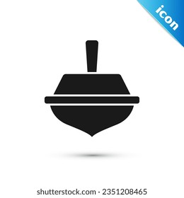 Grey Hanukkah dreidel icon isolated on white background.  Vector