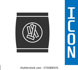Grey Hard bread chucks crackers icon isolated on white background.  Vector Illustration