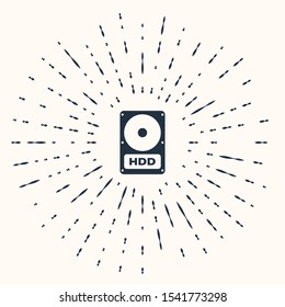 Grey Hard disk drive HDD icon isolated on beige background. Abstract circle random dots. Vector Illustration