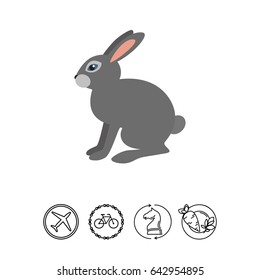 Grey hare icon