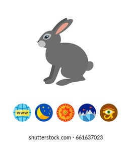 Grey hare icon