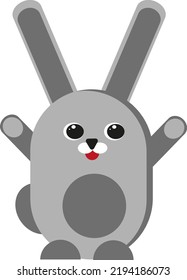 Grey hare, illustration, vector on a white background.