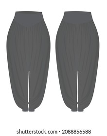 pantalones de harem gris. ilustración vectorial
