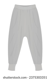 Grey harem pants. vector illustration