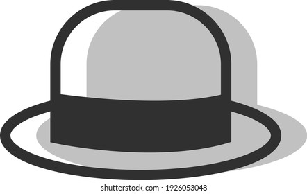 sombrero gris, ilustración, vector sobre fondo blanco.