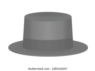 Grey hat. vector illustration