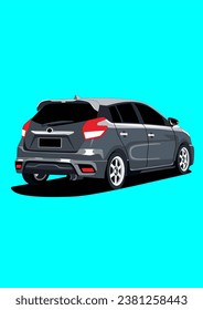 Arte de vectores de retroceso de coche de retrospectiva gris