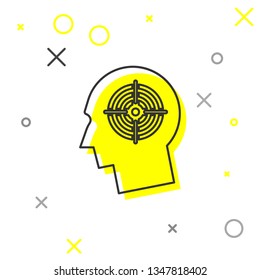 Grey Head hunting concept line icon isolated on white background. Business target or Employment sign. Human resource and recruitment for business. Vector Illustration