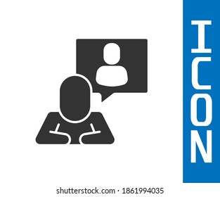 Grey Head hunting icon isolated on white background. Business target or Employment sign. Human resource and recruitment for business.  Vector