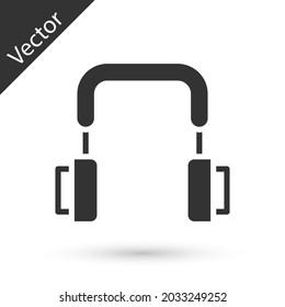 Grey Headphones icon isolated on white background. Earphones. Concept for listening to music, service, communication and operator.  Vector