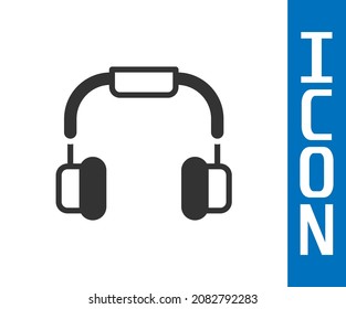Grey Headphones icon isolated on white background. Earphones. Concept for listening to music, service, communication and operator.  Vector