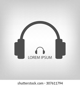 Grey Headphones As Music And Entertainment Logo