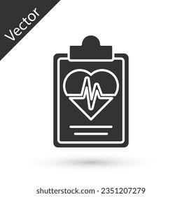 Grey Health insurance icon isolated on white background. Patient protection. Security, safety, protection, protect concept.  Vector