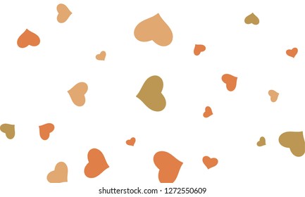 Grey heart confetti. Valentines, Womens, Mothers day background with falling hearts, petals. Greeting wedding card. February 14, love. White background.