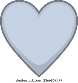 Grey heart emoji isolated vector icon. Emoticons symbol modern, simple, vector.