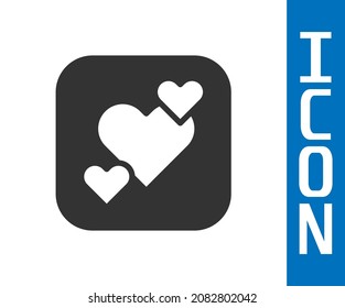 Grey Heart icon isolated on white background. Romantic symbol linked, join, passion and wedding. Happy Valentines day.  Vector