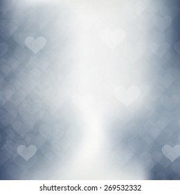 Grey Heart Lights Abstract Background