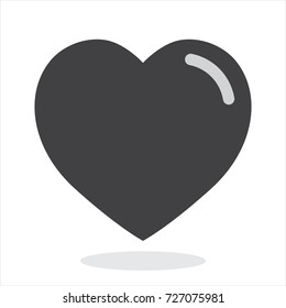 Grey heart on white background