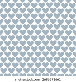 Grey heart pattern, minimal seamless background, vector illustration.