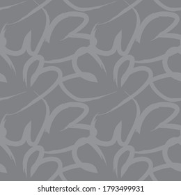 Grey Heart shaped brush stroke seamless pattern background for fashion textiles, graphics