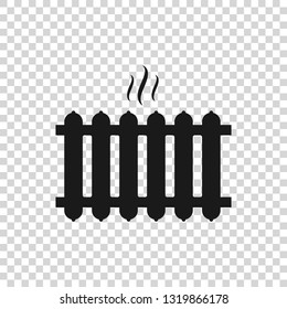 Grey Heating radiator icon isolated on transparent background. Vector Illustration