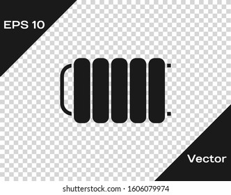 Grey Heating radiator icon isolated on transparent background.  Vector Illustration