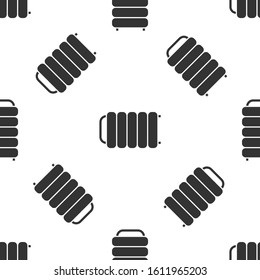 Grey Heating radiator icon isolated seamless pattern on white background.  Vector Illustration