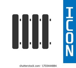 Grey Heating radiator icon isolated on white background.  Vector Illustration