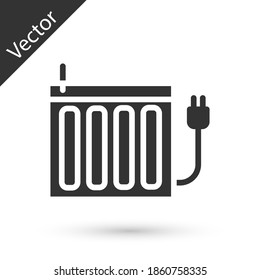 Grey Heating radiator icon isolated on white background. Vector.