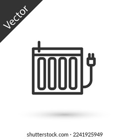 Grey Heating radiator icon isolated on white background. Vector