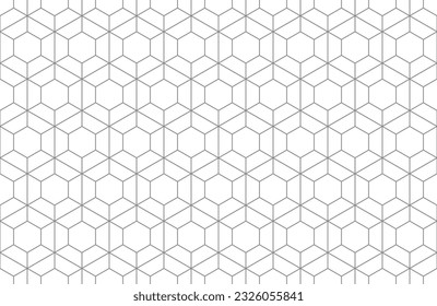 Grey hexagon geometric seamless pattern. Vector Repeating Texture.