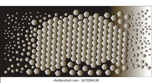 Grey Hexagon Pattern Background Gradient