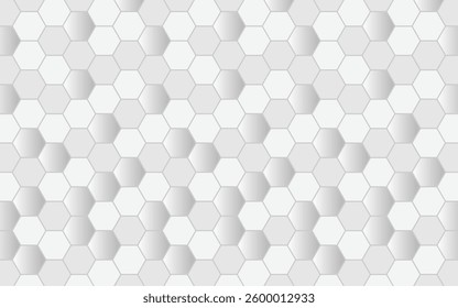 Grey hexagon pattern, grey geometric shapes background.