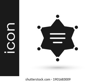 Grey Hexagram sheriff icon isolated on white background. Police badge icon.  Vector Illustration