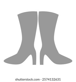 Grey High Heel Boots Vector icon