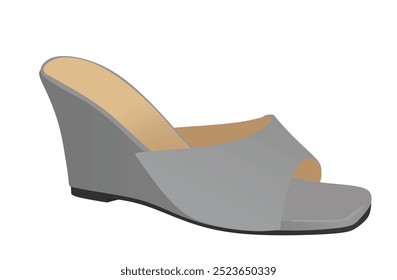 Grey high  heel sandal. vector illustration